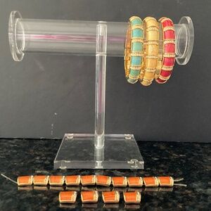 Joan Rivers Citrus Brights Stretch Bracelets/Blue/Coconut White/Berry Pink/Mango